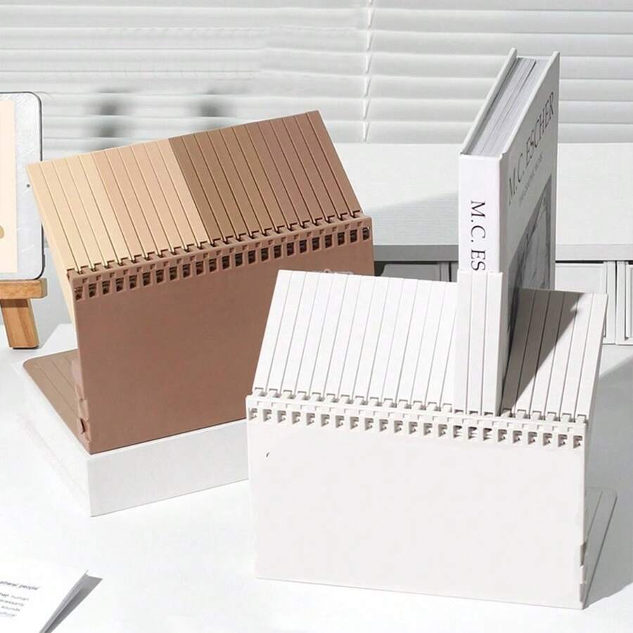 High Quality Piano Key Shaped Book Stand Thickened PP Bookend Partitioned Storage Shelf Student Gift School Supplies, Back To School