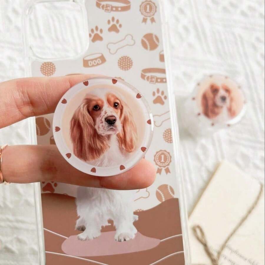 Agarre para Kindle, Soporte para teléfono con agarre personalizado con foto de mascota, Agarre magnético para teléfono, Agarre para teléfono con foto de mascota personalizada