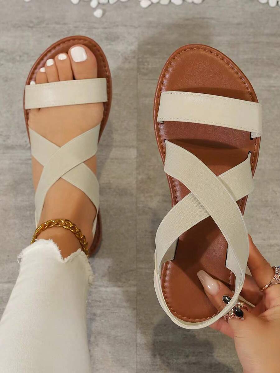 Versatile & Comfortable Solid Color Bohemian Woven Strap Round Toe Beach, Wedding, Party, Indoor & Outdoor Summer Sandals
