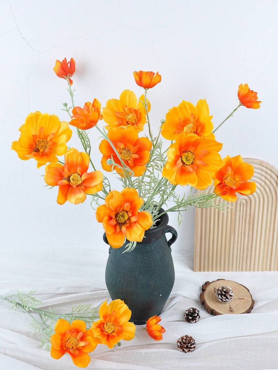 1PC/6PCS/12PCS 29.92Inch Artificial Flower Fake Daisy Flower UV Resistant Artificial Plant Used For Outdoor Room Office Wedding Decoration,Fall Decor,Autumn