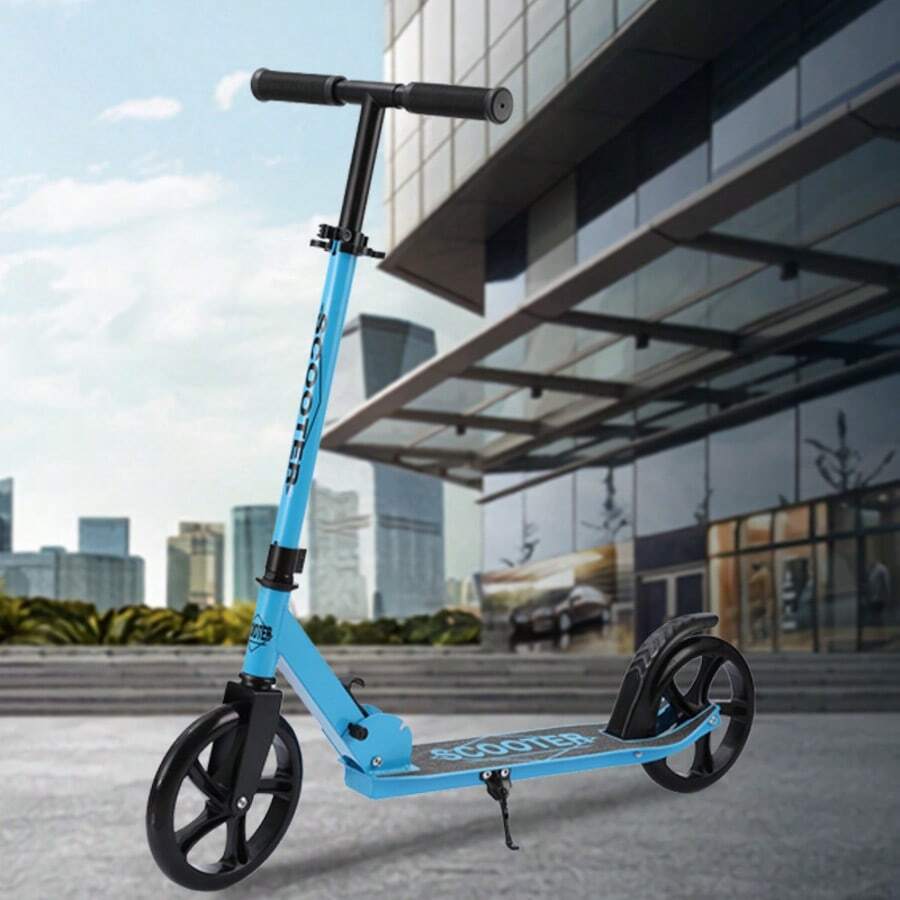 1pc Minimalist One-Click Folding Portable Kick Scooter, Front Shock Absorber Design, Adult Outdoor Portable Scooter