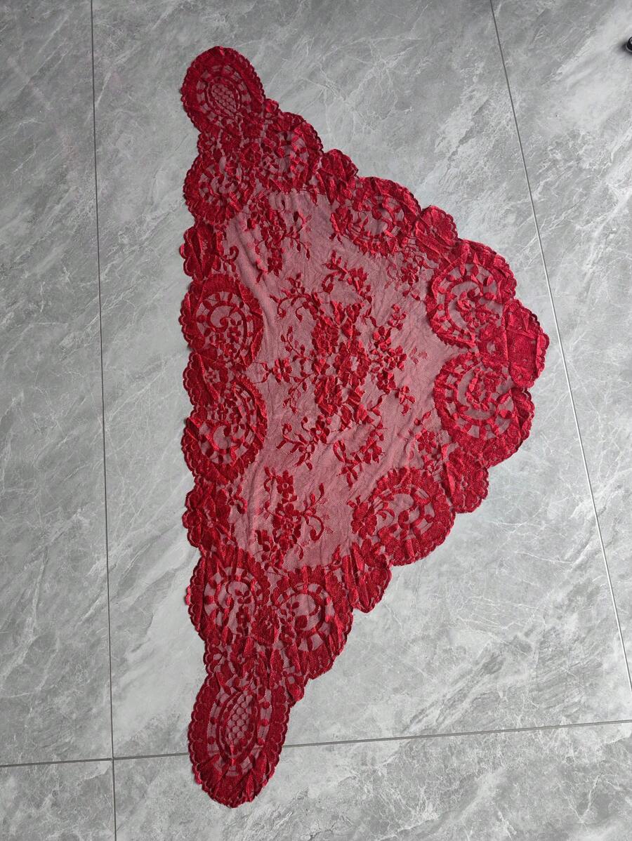 128cm*58cm/1 pezzo Pizzo color vino rosso, accessori decorativi per copricapo, paralumi, tovaglie, abiti, orli di gonne e accessori di abbigliamento