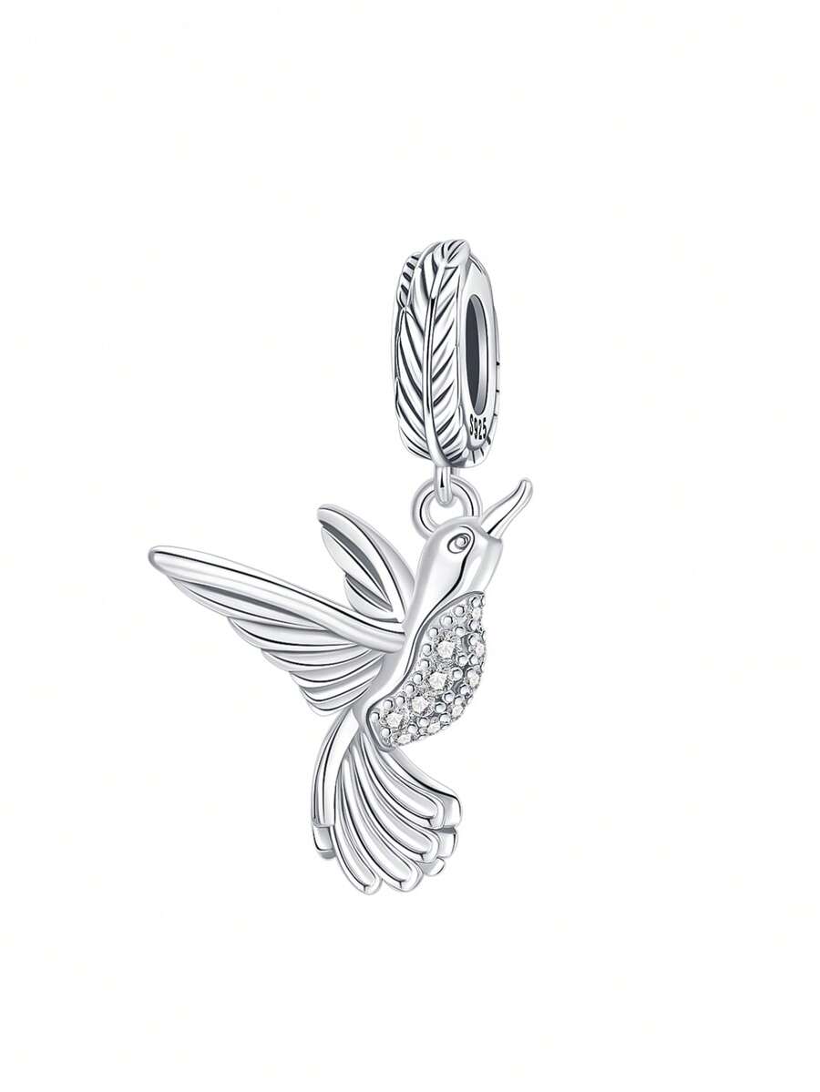 Silver Plated Charm Bird Animal Series Zirconia Silver Pendant Charm Pendant Ball Suitable For Bracelets DIY Women's Jewelry - Silver - View 1