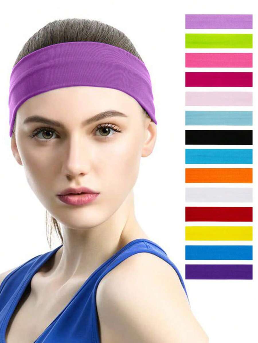 Bandeau de sport extérieur, bandeau absorbant la sueur pour le fitness et la course, casual, simple, , à haute élasticité et respirant, bandeau de couleur bonbon, bandeau de yoga absorbant la sueur, bandeau turban