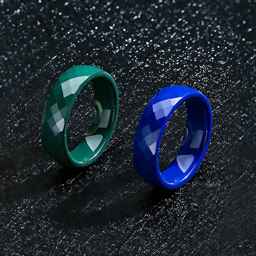 1 Piece Men's Ceramic Ring Fits Size 7-13 14 15 Rings For Men 6mm-Wide
