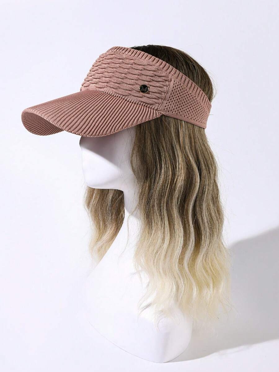 1pc Unisex Breathable Sun Protection Straw Hat In Brown-Red, Suitable For Outdoor All Seasons
