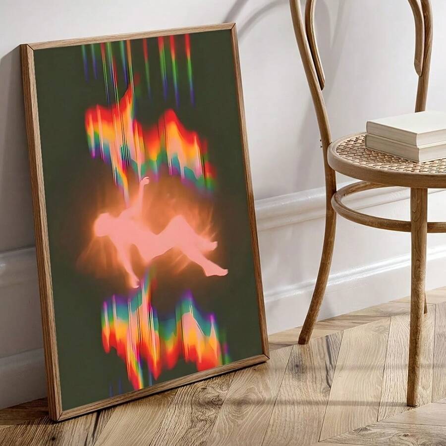 1pc/Set Vintage Pink Mouth Cherry Art Canvas Painting, Colorful Figure Art Poster, Ideal Gift For Bedroom, Living Room, Study, Dining Room And Corridor, Wall Art, Wall Decoration, Room Decoration, Home Decoration Canvas Painting, Unframed Gifts Birthday Graduation
