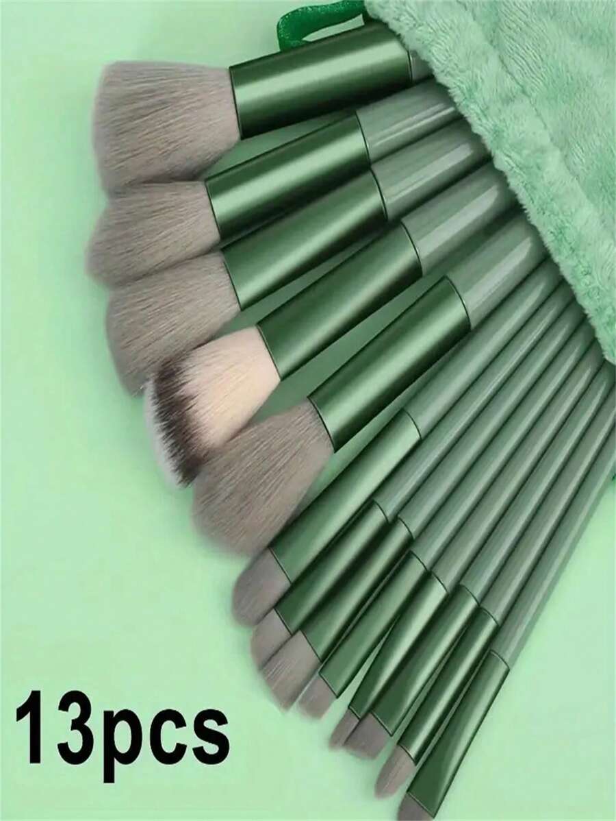 13pcs/Set Soft & Fluffy Makeup Brush Set, Including Foundation, Blush, Eye Shadow Brushes, Professional Kabuki Makeup Brushes, Beauty Tools, Great Gift For Girlfriend, Valentine's Day, Birthday, Portable
