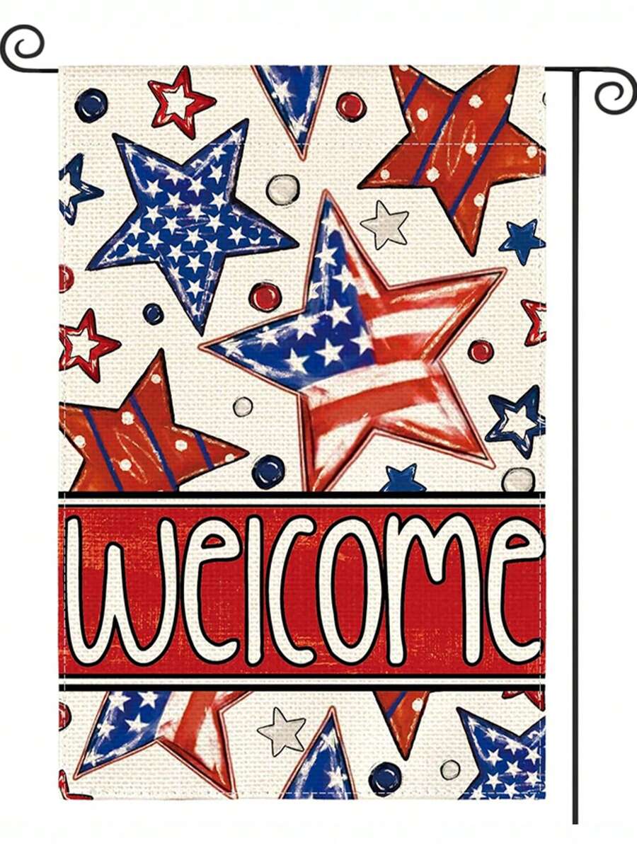 12 X 18 Inch Patriotic Garden Flag, Double-Sided Outdoor Yard Decor With American Flag Design, Welcome