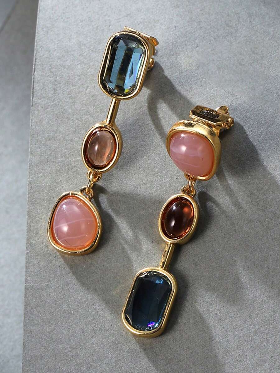 1 Paar elegant-retro kleine Clip-On Ohrringe für Frauen, geeignet für Feiertage, Geburtstage, Dates, Bälle, Partys, Reisen, Lässig Outfits