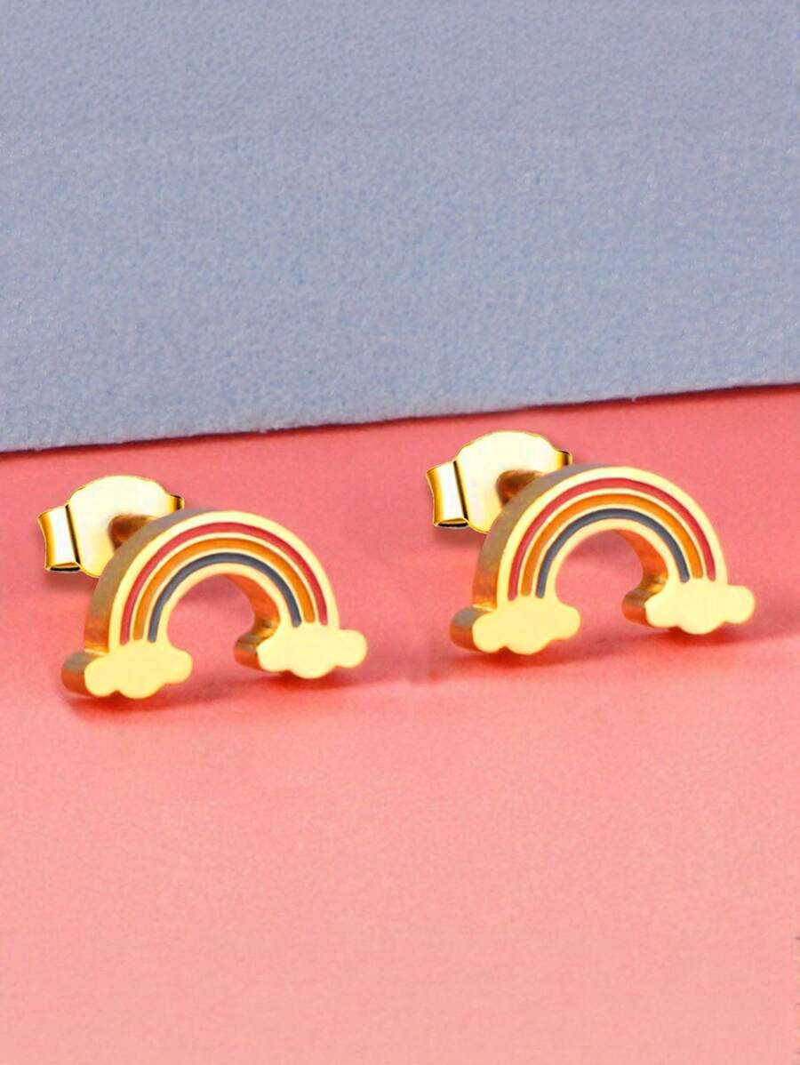 MONALLY 18 Karat vergoldete modische Ohrringe für Frauen, Lesben, Homosexuelle, aus rostfreiem Stahl, Schmuck für den Sommer, Geschenk für Frauen zu Partys
