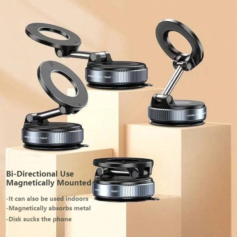 360-Degree Rotatable Car Magnetic Phone Stand, Magnetic Phone Hanger, Car And Motorcycle Navigation Hanger, Vacuum Magnetic Adsorption Of Phone Stand, Strong Suction Cup Stand For Mobile Phones