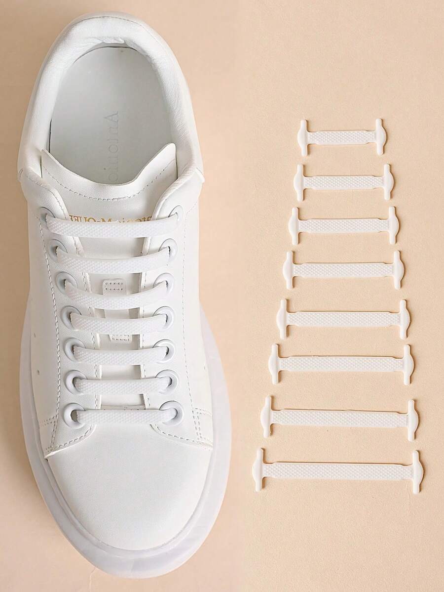 16 piezas de cordones elásticos sin atar, 16 piezas de cordones de silicona sin atar, cordones elásticos de ajuste rápido, cómodos, duraderos y ahorradores de tiempo como reemplazo para zapatos, cordones elásticos adecuados para tenis, zapatos casuales y zapatos deportivos para uso diario