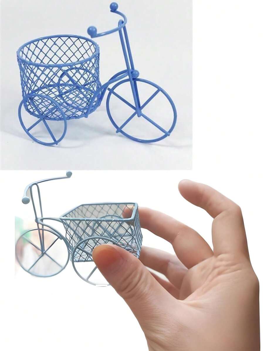 1pc Iron Tricycle Bicycle Ornaments Desktop Beauty Small Storage Rack Art Ornaments Iron Naked Car European Wedding Wedding Packaging Wedding Supplies Makeup Small Storage Decorative Ornaments Iron Naked Car Creative Candy Box Wedding European Wedding Candy Box Creative Wedding Gift Ornaments