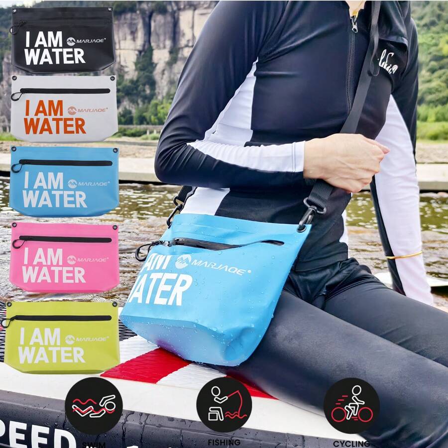 Bolsa de Armazenamento Portátil e à Prova d'Água para Uso Externo, Bolsa Transversal/de Ombro da Moda para Viagens, Natação, Barcos, com Bolso à Prova d'Água para Telefone