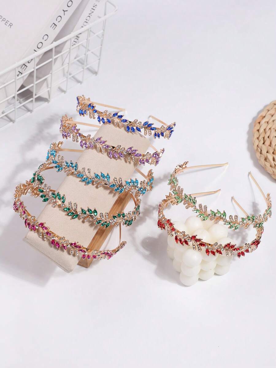 1pc Women Casual Versatile Cute Fashionable Water Drop Rhinestone Decorated Hairband