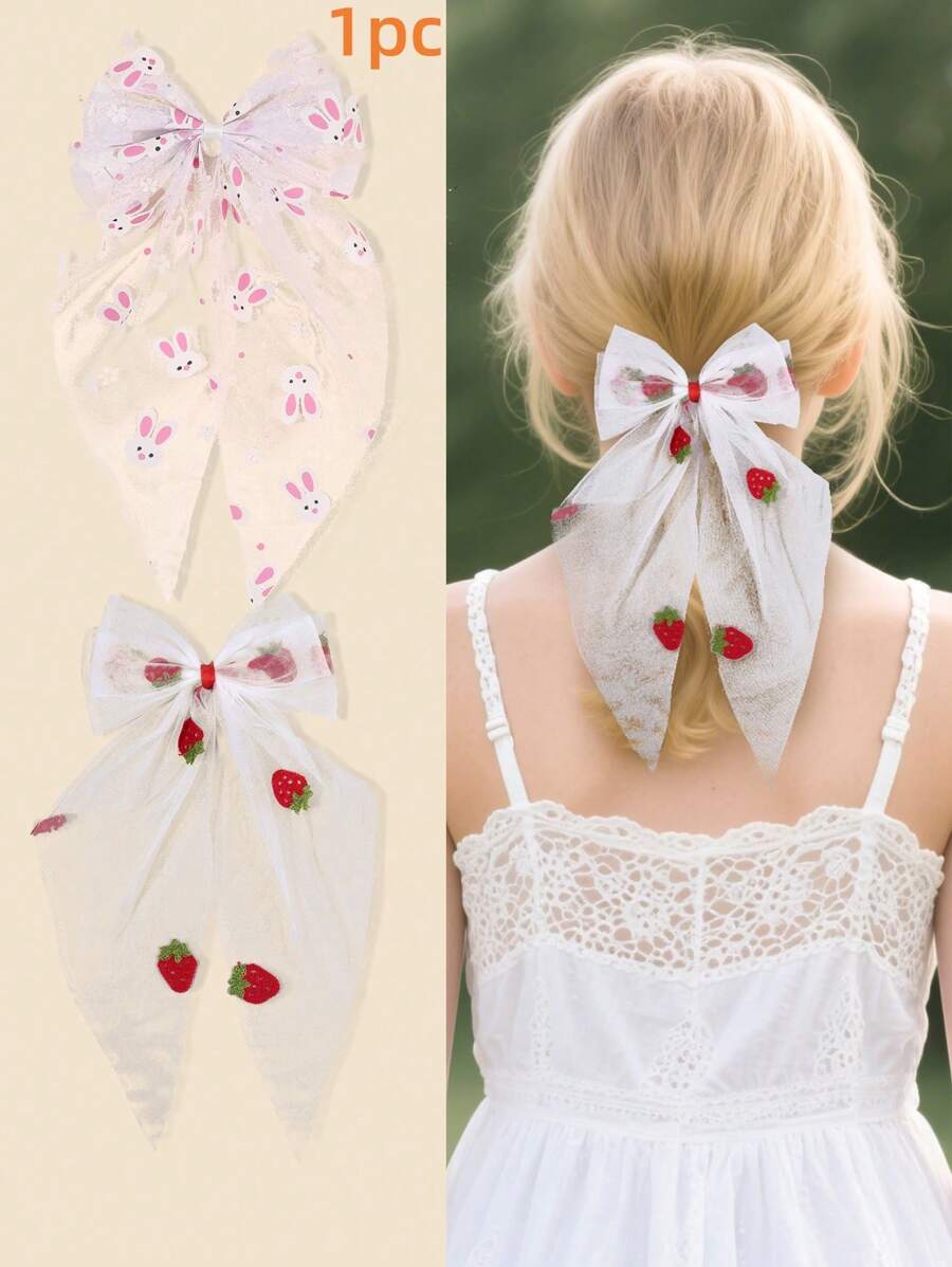 1 pezzo Fiocco rosso a forma di cuore per capelli per ragazze, clip per capelli a forma di coccodrillo in filato, accessori per capelli dolci per regali per ragazze e migliori amiche