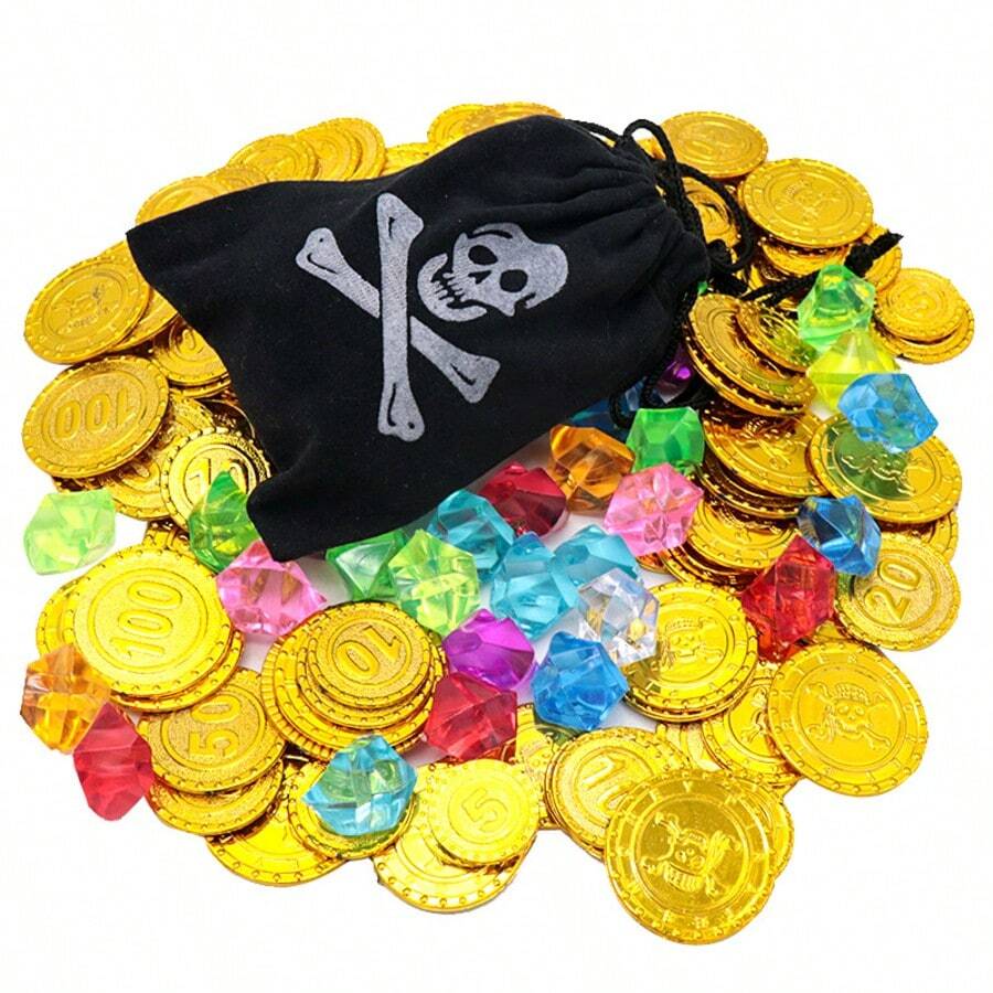 Nuevos Artículos 2025 - Monedas de Oro de Pirata - Accesorio de Halloween - Fichas de Póker - Accesorio de Juegos de Mesa - Dinero de Juego de Plástico - Monedas de Tesoro Dorado - Decoración del Hogar - Regalo de Navidad - Regalo de Cumpleaños - Regalo Perfecto