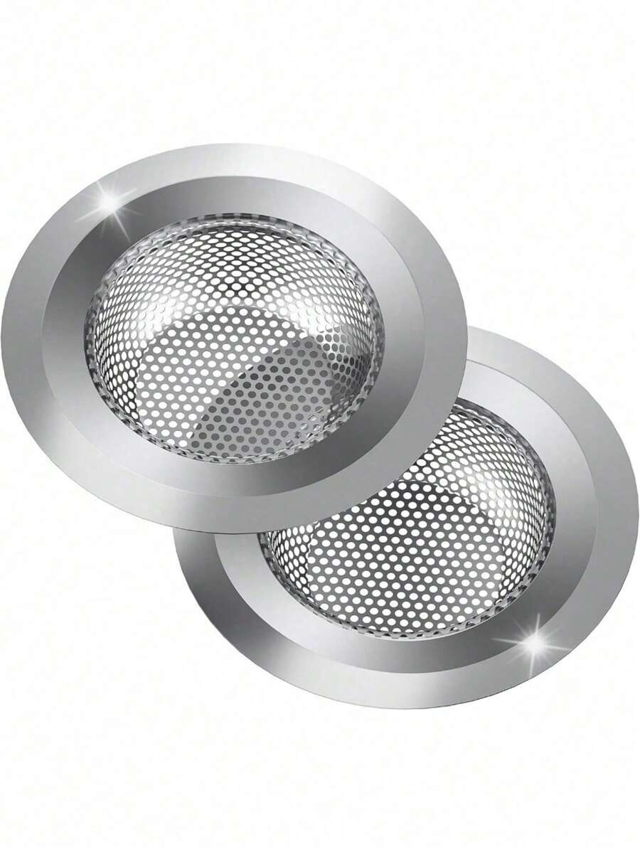 2Packs Stainless Steel Kitchen Sink Strainer - Large 4.5 Inch Diameter, Anti-Clogging Micro Perforated, Wide Rim Drainer