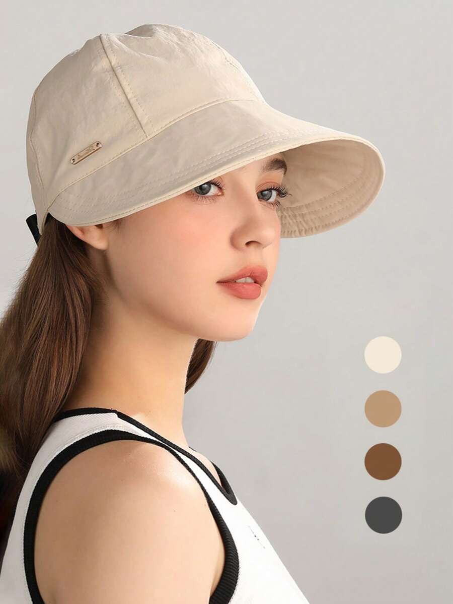 Hats For Woman Baseball Cap Spring And Summer Face-Covering Sun Hat, Lightweight And Foldable, Fashionable And Versatile Hat, Suitable For Daily Use