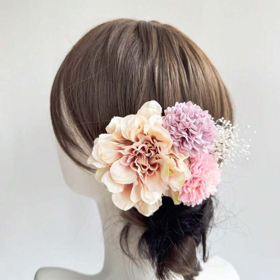 Hair Accessories, Hairpins, Flowers, Wedding, Kimono, Coming Of Age Ceremony, Children's Festival, Wedding Photography, Graduation Ceremony, Kimono, Bride, Hair Clips, U-Shaped Pins, White, Corsage