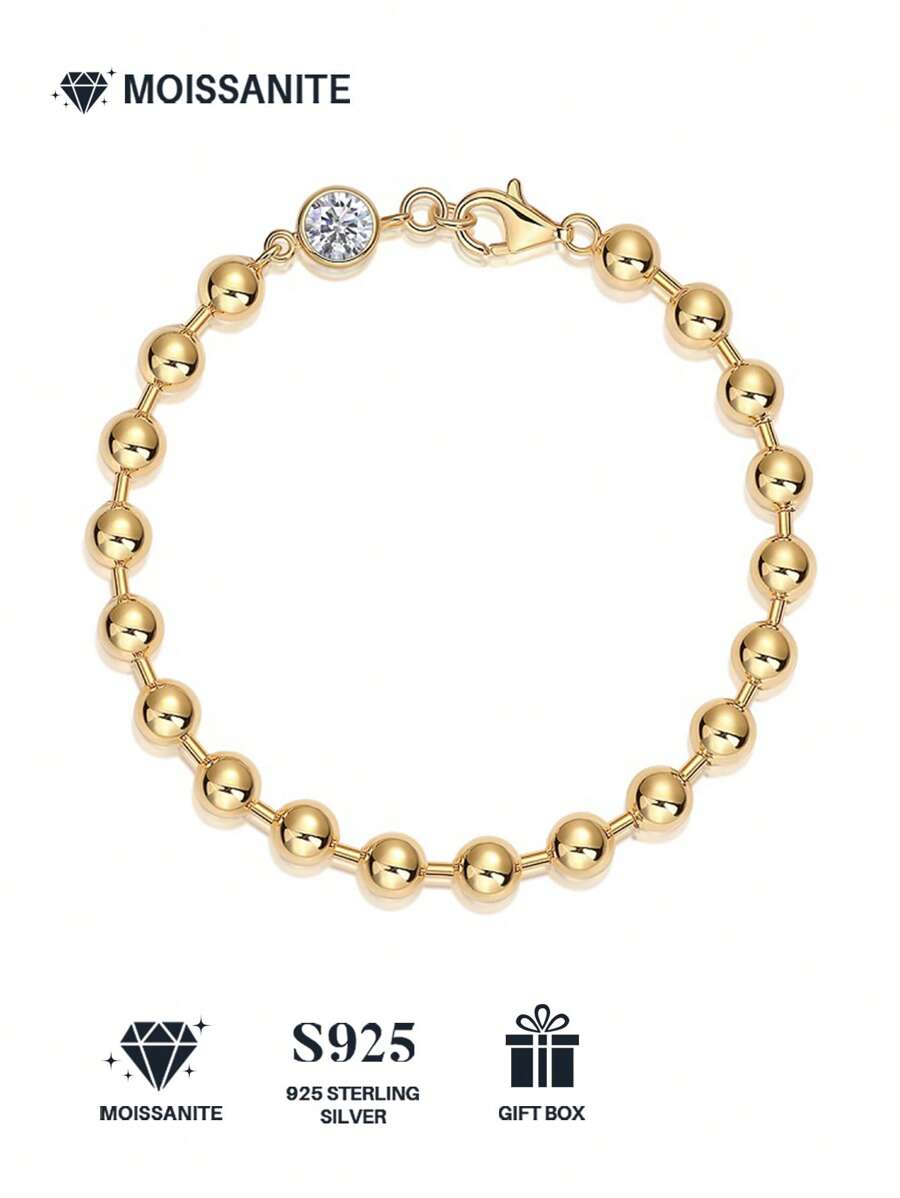 1 Stück 925 Sterling Silber Moissanit Diamant Armband, luxuriöses Modegeschenk für Frauen, Muttertag, Valentinstag, Hochzeitstag, Geburtstag