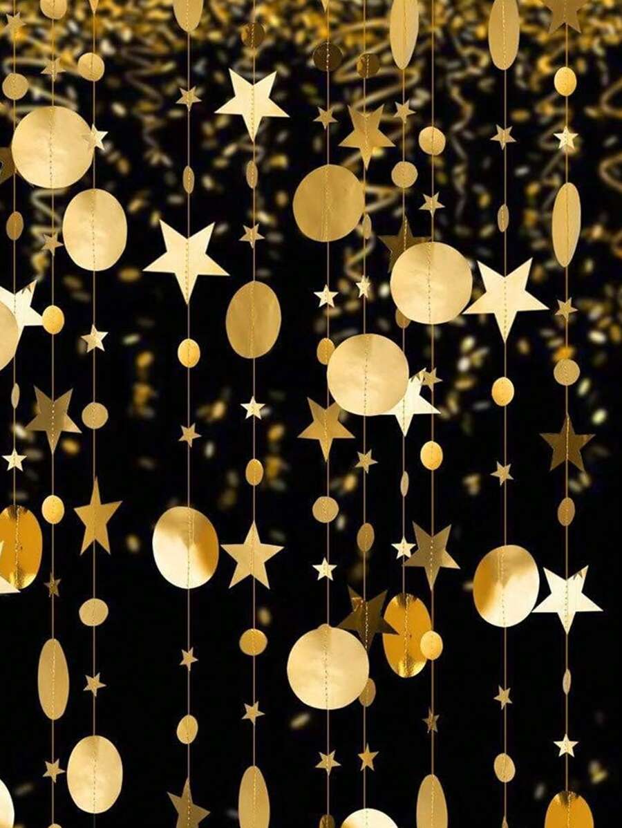 4pcs Circle Garland Party Decoration Hanging Dots Streamer Banner Backdrop Birthday/Wedding/Anniversary/Bachelorette/Sweet 16/Graduation/Boho Hanging Polka Dot Streamer For Bridal Shower Birthday Wedding Engagement Party Supplies