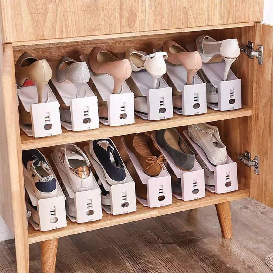 Verstellbares Schuhregalsystem, Zwei-Ebenen-Schuhhalter, Hausschuhe für Schlafsäle, Schuhschrank für Zuhause, Schuhaufbewahrungsregal zum Organisieren von Schuhen