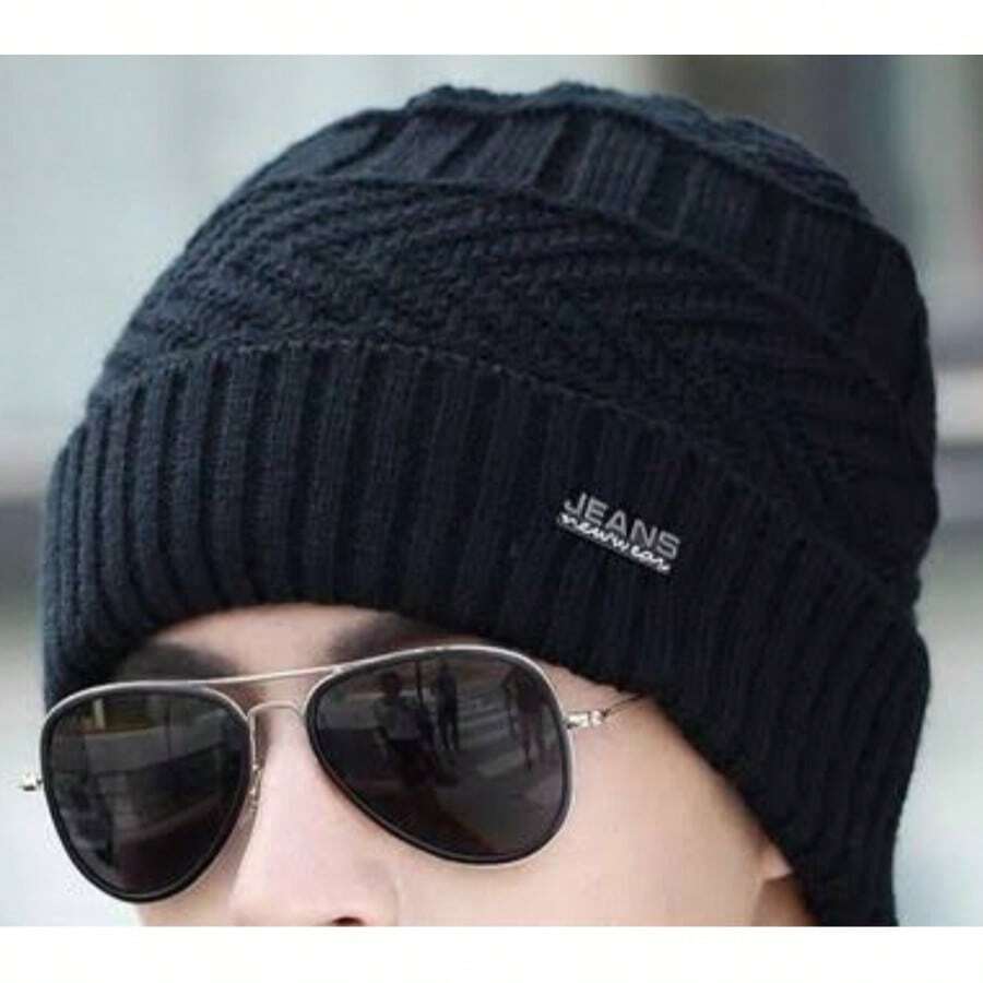 Touca Super Estilosa Unissex Jeans Gorro Forrado de Pelinho Toca Masculina e Feminina