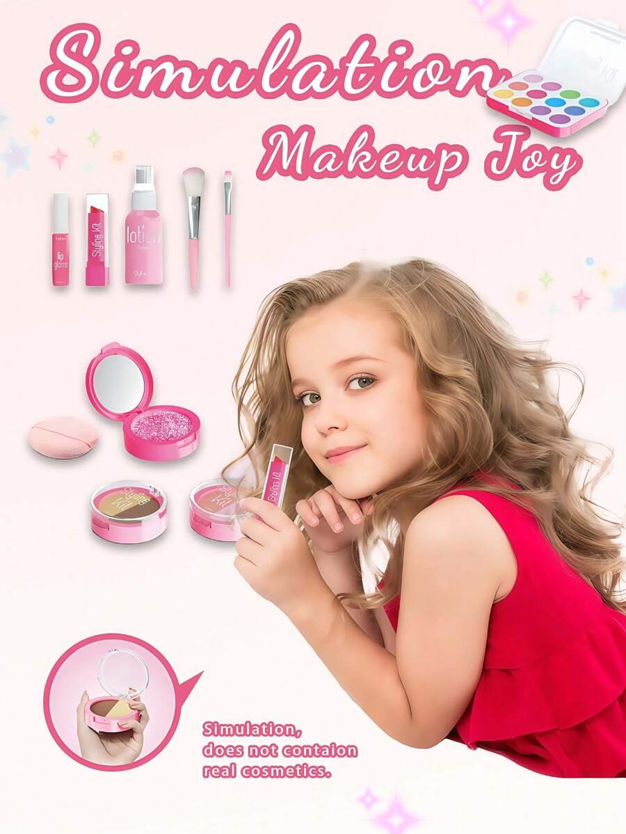 10pcs Realistic Makeup Toy Set, Girls Cosmetic Play Set, Powder-Free, Non-Applicative, Parent-Child Interactive Game, Random Colors, Back To School Gift, Christmas Gift, Girls Gift