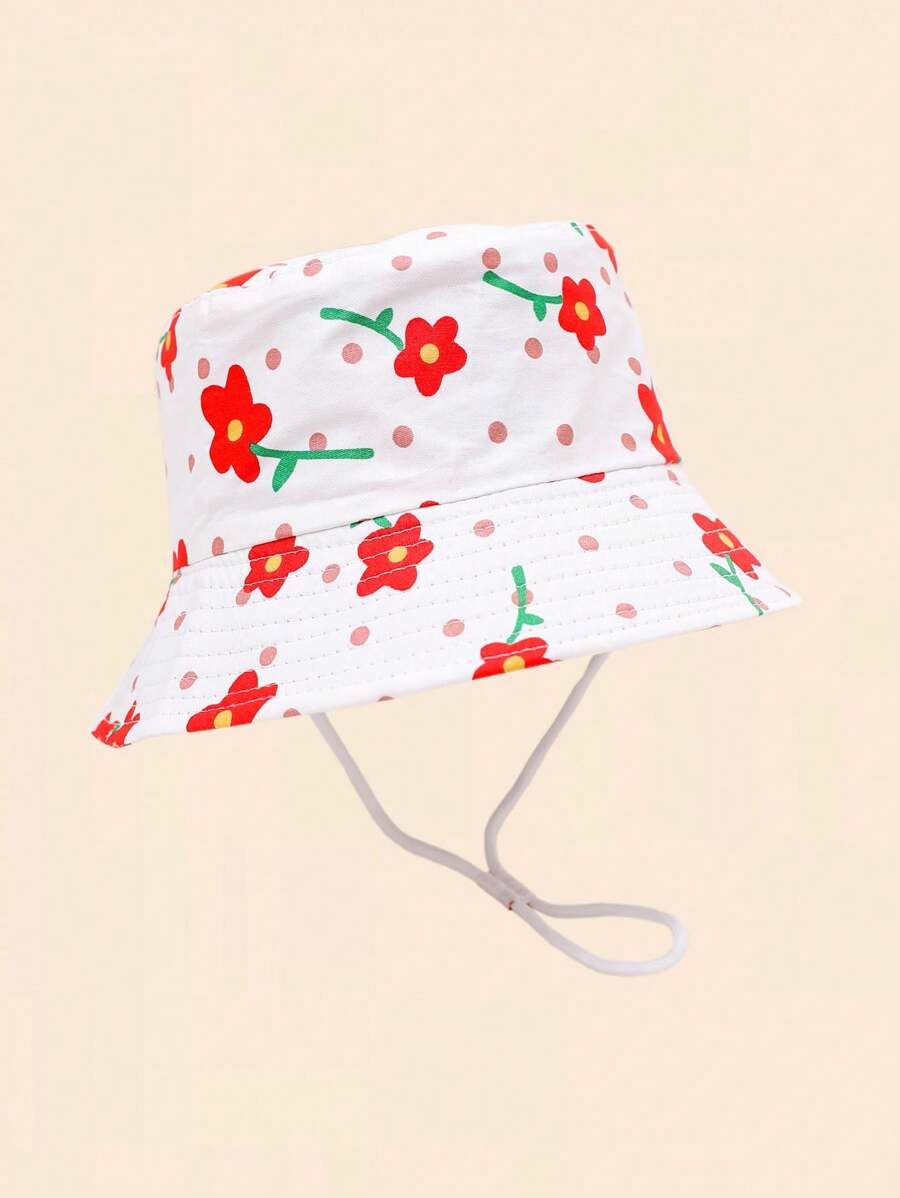 1 Stück Mädchen Cartoon Blumen Fischerhut, Baby/Kleinkind Sonnenhut für Outdoor-Aktivitäten, Strand, Sonnenschutz