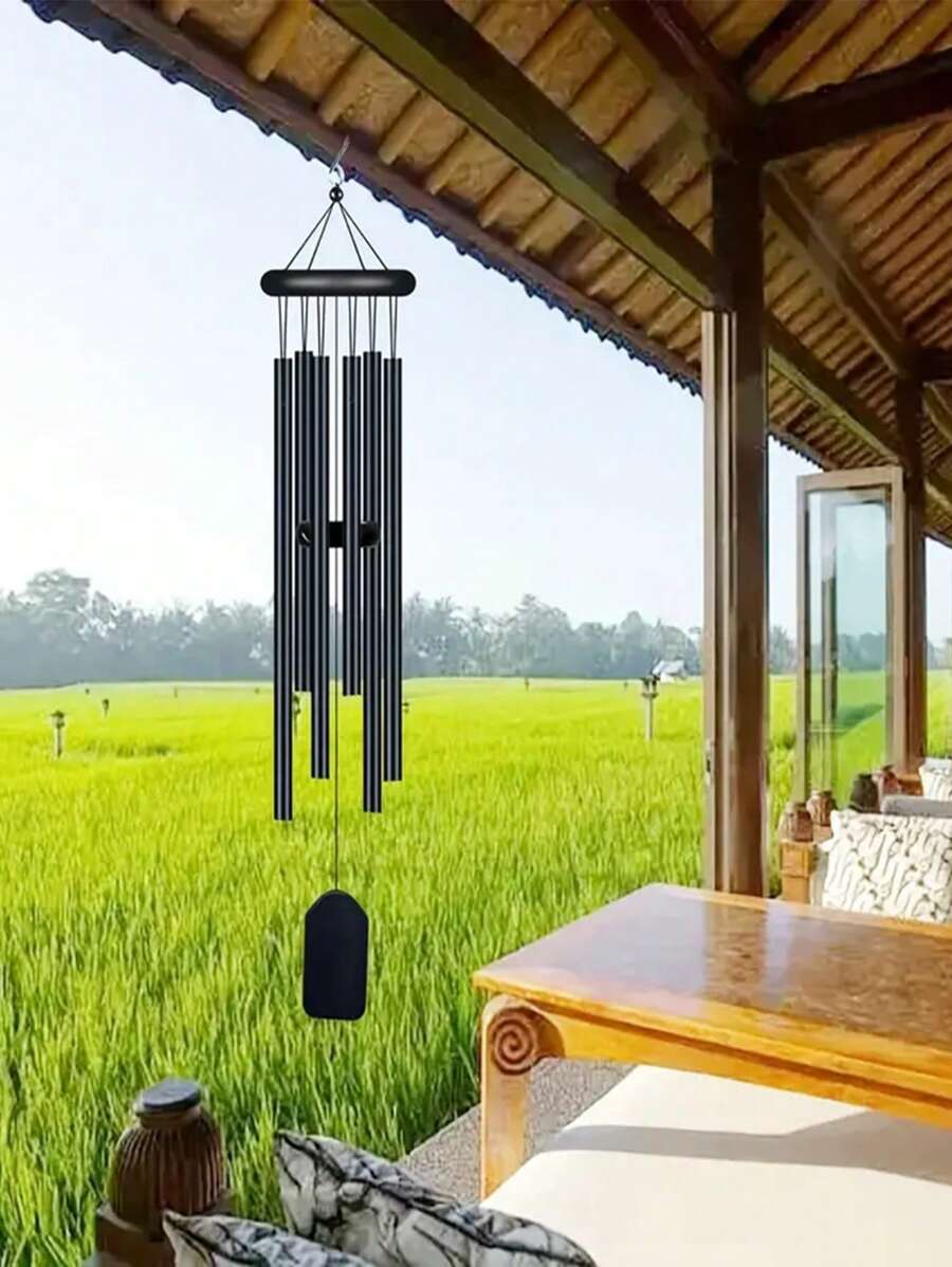 1pack Black Deep Tone Soothing Melodic Tones Windchimes, Wind Chimes For Outside, Room Decor Bedroom Decor Home Decor Wall Decor