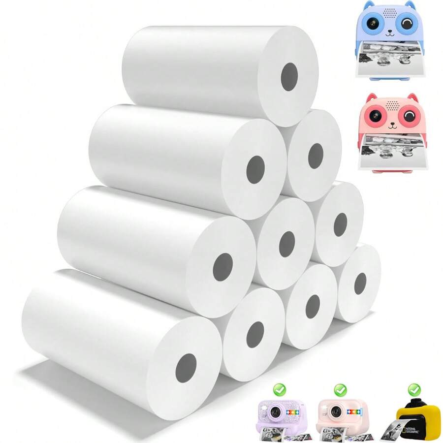 Mini Camera Instant Print Paper, Camera Paper Roll Refill, Thermal Printer Paper For Most Instant Print Camera, Receipt Paper And Mini Printer Paper Roll