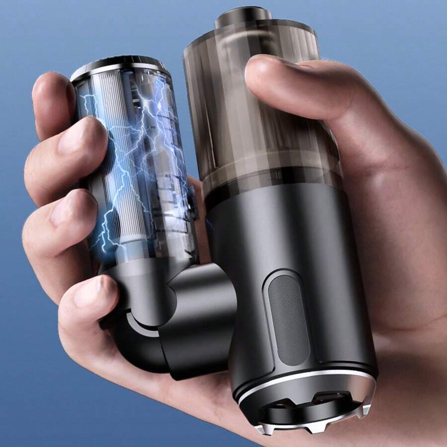 Cordless Handheld Vacuum Cleaner, 8000Pa Strong Suction Portable Vacuum Cleaner, Rechargeable Battery, Foldable Car Vacuum Cleaner, Pet Hair Vacuum, PC Compressed Air Duster Blower Reusable