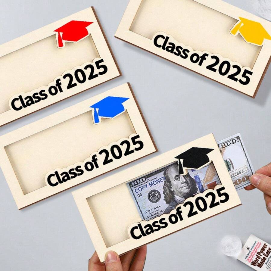 1pc 2025 Graduation Gift Wallet, Wooden Card Box, Cash Holder, DIY Cash Envelope Wallet, Premium Graduation Birthday Gift For Class Of 2025