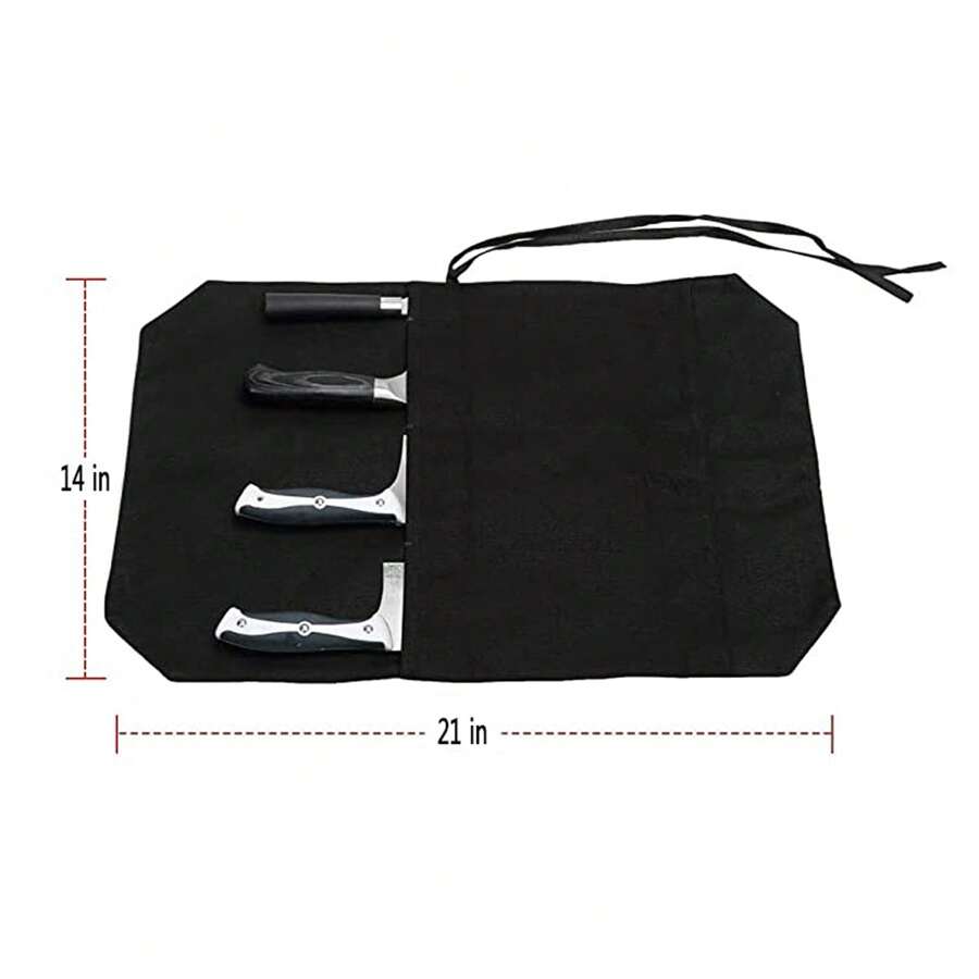 HERSENT Chef's Knife Roll Bag,Portable Travel Chef Knife Case Carrier Storage Bag With 4 Slots Best Gift For Pro Chef Or Culinary Enthusiasts