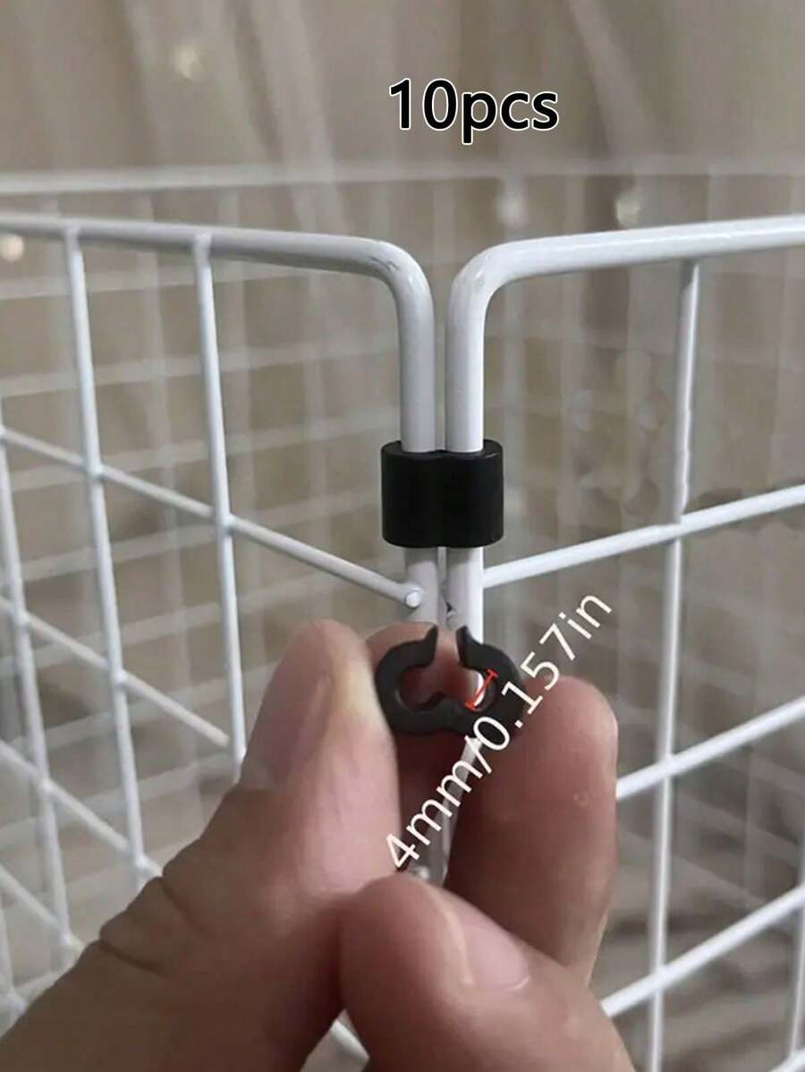 10pcs/20pcs Link Fixing Buckle, Pet Cage Iron Link Fixing Buckle, Mesh Connecting Plastic Connector Clip, For Iron Cage Installation And Fixing, Wire Fixing, Window, Wardrobe, Storage Rack
