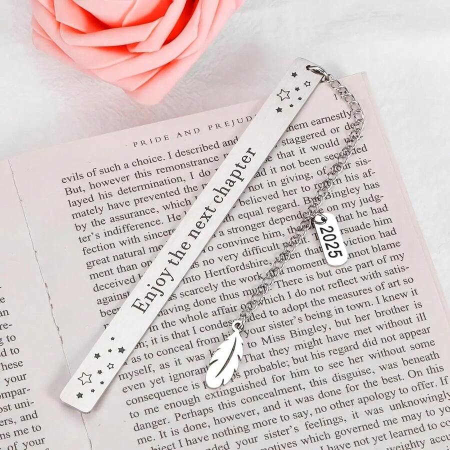 Enjoy The Next Chapter - Stainless Steel Bookmark, Perfect Graduation Gift, Suitable For Book Lovers, Ideal For High School Students, Sons, Daughters And Colleagues,School Supplies,Back To School