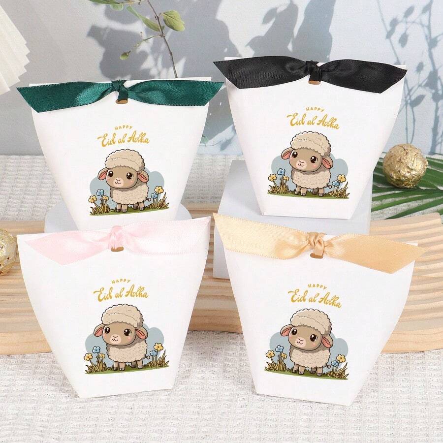 10 sztuk Wygodne i praktyczne akcesoria na przyjęcie weselne na Eid Al-Adha, miniaturowa torebka na słodycze i przekąski, odpowiednia na spotkania rodzinne, imprezy, święta, pudełko na słodycze i ciasteczka