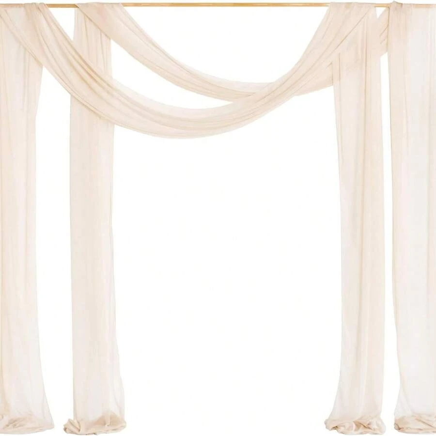 75*300cm/75*600cm 1pc Wedding Arch Draping Fabric Chiffon Outdoor Curtain Backdrop Sheer Arch Drapes For Thanksgiving Christmas Wedding Ceremony Party Ceiling Decoration Wedding Draping Fabric, Lavender Sheer Fabric For Draping Chiffon Fabric Drapes For Wedding Arch Decor Summer Birthday Gifts Beach Back To School School Supplies Room Decor