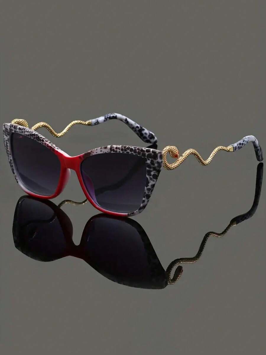 Ochelari de soare personalizați versatili, exagerați, cu model retro de șarpe, din metal, cu ochi de pisică, la modă, potriviți pentru bărbați și femei, pentru podium, streetwear, cupluri, plajă, ochelari casual de zi cu zi, călătorii, minimalisti, ochelari eleganți creativi de înaltă calitate pentru petreceri și sărbători