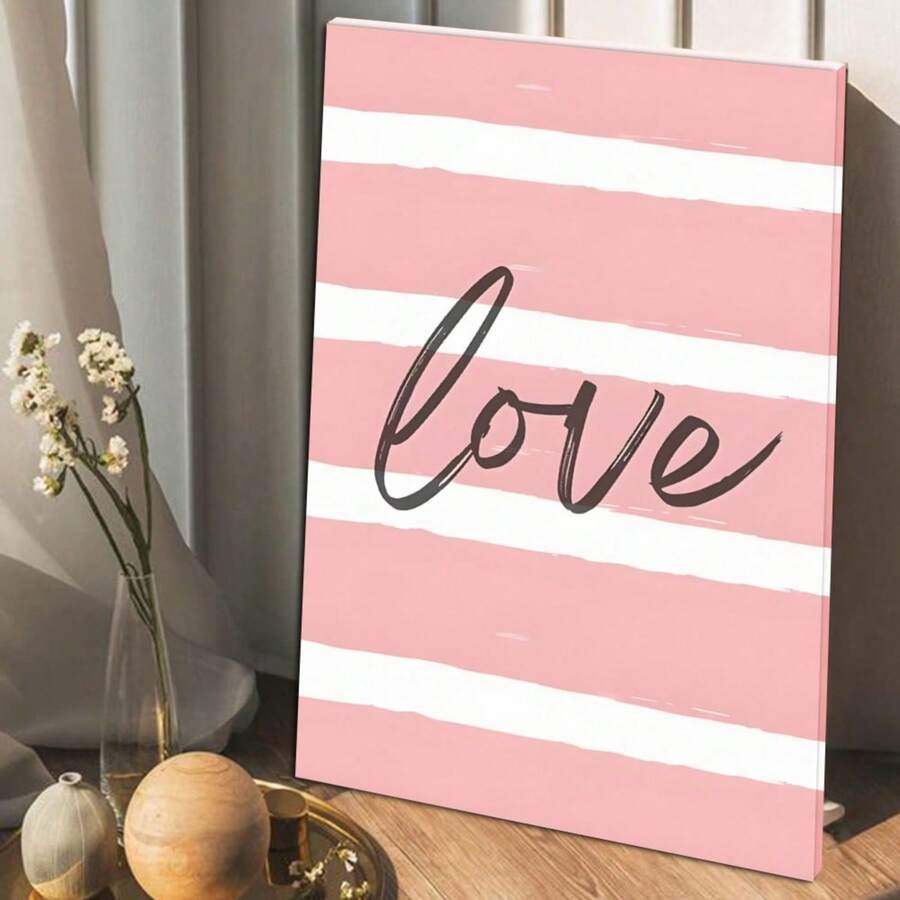 1 Pc Valentines Printable Wall Art Canvas Poster Painting Wall Decor For Bedroom Living Room No Frame