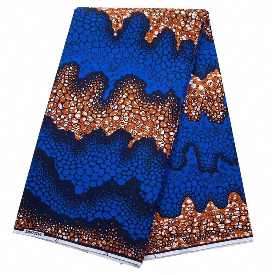 Soft Good Quality African Wax Ankara Fabric Prints Pagne Tissu Polyester Material Stuff Batik Blue Color New 6yards For Sewing