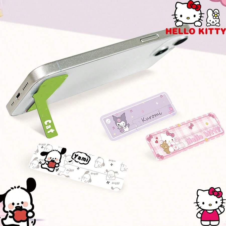 Sanrio Soporte de teléfono ultra delgado de Hello Kitty, soporte plegable para teléfono móvil de Sanrio, soporte colgante invisible para teléfono de Hello Kitty Kuromi, soporte de escritorio portátil para teléfono móvil de metal y diseño lindo de dibujos animados, con adhesivo fuerte, portátil y ajustable, accesorio de teléfono móvil, regalo para mujer, regalo de cumpleaños, regalo del Día de la Madre, regalo del Día del Niño, regalo de temporada de graduación, regalo de Acción de Gracias, regalo de Navidad para amigos y familiares