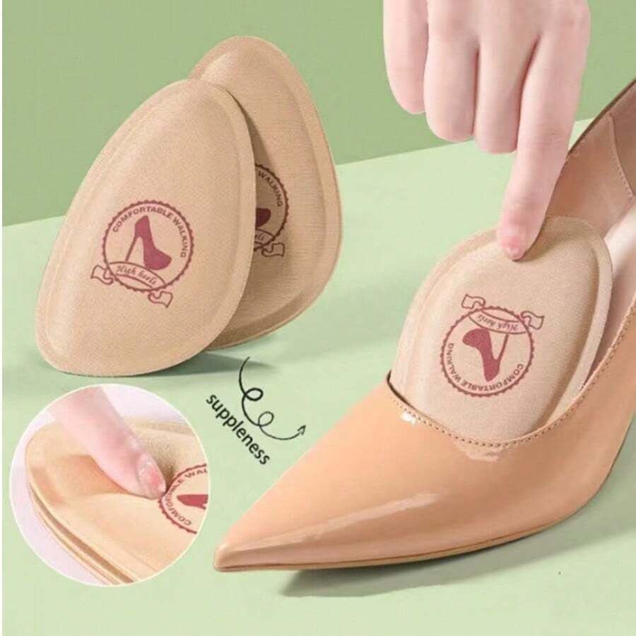 1 Pair Of Non-Slip Breathable Sponge High Heels Forefoot Cushion, Comfortable Non-Slip Insole