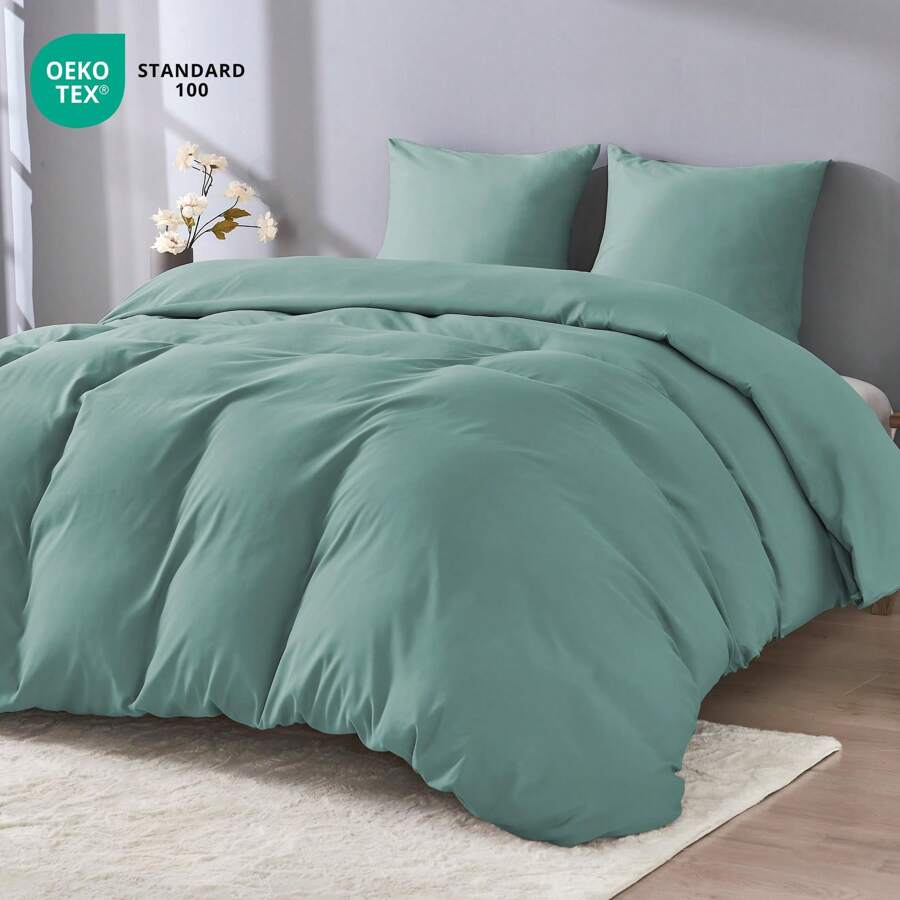Ensemble de housse de couette super douce, housse de couette 100% polyester avec taie d'oreiller