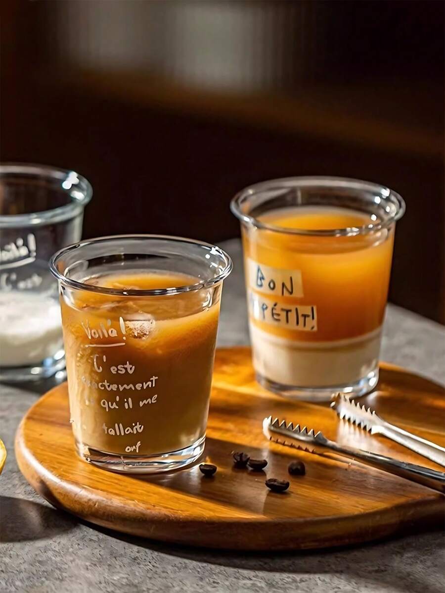 2 pièces Tasse à café en verre avec paille, pour la maison, convient aux femmes, boisson