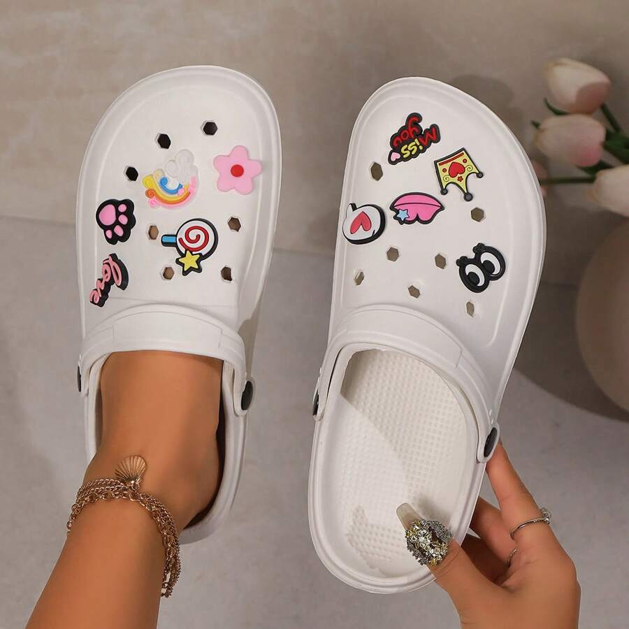 Sapatos, Sandálias, Chinelos, Vestuário de Verão para Mulheres para Uso Externo, Anti Derrapante para Uso Interno Doméstico, Sandálias e Chinelos de Banheiro Doméstico em Eva, Sandálias e Chinelos Macios, Confortáveis e Resistentes ao Desgaste para Mulheres, Acessórios DIY Artesanais