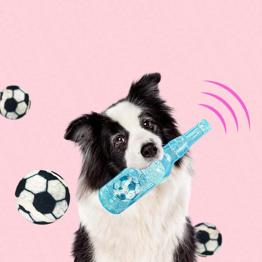 Brinquedo de Cachorro Atualizado - Brinquedo de Mastigação Interativo e com Apito, Adequado para Raças Médias e Pequenas. Limpeza Dental de Cachorro - Ideal para Entretenimento e Hora de Brincar