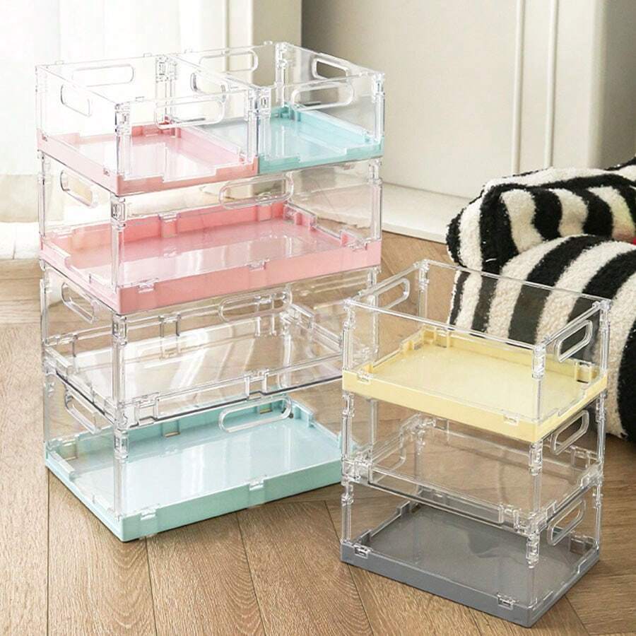 Foldable Storage Basket Stackable Storage Box Acrylic Desktop Miscellaneous Item Box Organizer Makeup Boxes Organizer Jewelry Basket Organizer